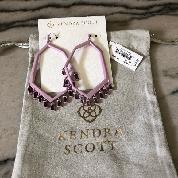 NWT Kendra Scott Matte Lilac Thomas Earrings - Picture 2 of 5